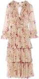 Floral Printed Ruffle Tiered Dress