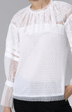 Ruffle Lace Blouse, White - DESIGNER INSPIRED FASHIONS