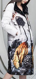Velvet-Lined Printed Down Coat - DESIGNER INSPIRED FASHIONS