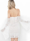 Macrame Lace Dress, White