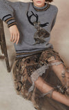 Deer Intarsia Pullover