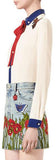 Embroidered Blouse & Belted Mini Denim Skirt Set - DESIGNER INSPIRED FASHIONS