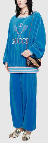 Velvet Sweatsuit with Logo Tennis | DESIGNER INSPIRED FASHIONS