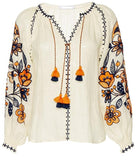 Flower Garden Long Sleeve Blouse - DESIGNER INSPIRED FASHIONS