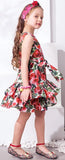 Rose Print Tiered Dress - DESIGNER INSPIRED FASHIONS
