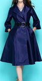 Fit & Flare Trench Coat - (Fuchsia/Purple, Blue, Navy Blue, Red)