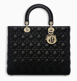 Large Lady Dior Bag, Black