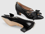 Leather Pump with Spikes