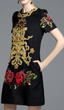 Embellished Black Shift Dress | DESIGNER INSPIRED FASHIONS