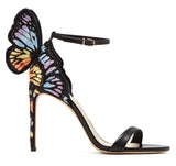 Chiara Butterfly-Wing Leather Stiletto Sandals