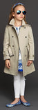 Check-Lined Trench Coat - Apricot or Red - DESIGNER INSPIRED FASHIONS