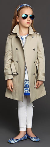 Check-Lined Trench Coat - Apricot or Red - DESIGNER INSPIRED FASHIONS