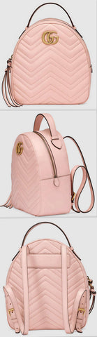 GG Marmont Quilted Leather Backpack, Pink - DESIGNER INSPIRED FASHIONS