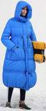 Blue Paneled Puffer Coat