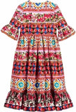 'Carretto Con Rose' Cotton Dress - DESIGNER INSPIRED FASHIONS