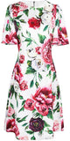 Peony Print Applique Dress
