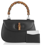 Bamboo Classic leather Handbag - (Black or Red) - DESIGNER INSPIRED FASHIONS