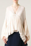 Draped Silk Top-Apricot - DESIGNER INSPIRED FASHIONS