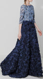 Rose-Applique Sequin Evening Gown - DESIGNER INSPIRED FASHIONS