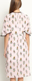 Robot-Print Lace-Trimmed Silk Dress - DESIGNER INSPIRED FASHIONS
