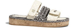 Black and Ivory Corded Mules