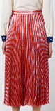 Stripe Pleated Metallic Skirt