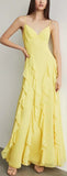 Ruffled Silk Sleeveless Maxi Dress