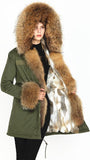 Fur-Lined and Hooded Parka Coat