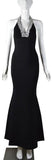 'Geena' Beaded V-Neck Halter Bandage Gown - Black - DESIGNER INSPIRED FASHIONS