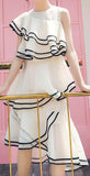 Ruffle Tiered Organza Dress - DESIGNER INSPIRED FASHIONS