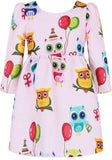 Owl & Balloon Print Dress - DESIGNER INSPIRED FASHIONS