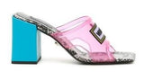 Logo Leather and PVC Sandals