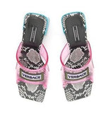 Logo Leather and PVC Sandals