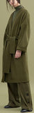 Oversized Wool Wrap Coat, Military Green