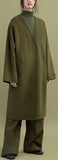 Oversized Wool Wrap Coat, Military Green
