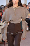 Metallic Ruffle Sweater