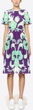 Graphic Arras Crepe De Chin Dress