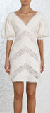'Painted' Heart Chevron Dress, Cream