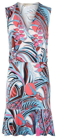 'Grasshopper' Sleeveless V-Neck Silk Dress - DESIGNER INSPIRED FASHIONS
