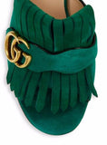 Marmont Fringed Suede Mules - Black, Green, Yellow or Pink - DESIGNER INSPIRED FASHIONS