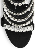 Rhinestone-Detailed Suede Sandals - DESIGNER INSPIRED FASHIONS