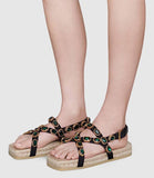 Grosgrain Espadrille Sandal with Crystals | DESIGNER INSPIRED FASHIONS