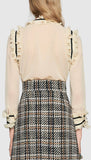 Pleated Silk Georgette Shirt - DESIGNER INSPIRED FASHIONS