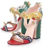 'Malin' Spike Leather Sandals - DESIGNER INSPIRED FASHIONS