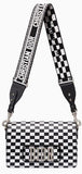 'Dio(r)evolution' Flap Bag with Slot Handclasp in Black and White Printed Calfskin