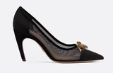 Surreal-D High-Heeled Shoe in Tulle and Suede Calfskin