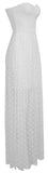 Strapless Bandage Polka Dot Tulle Gown, White