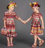 'Carretto Con Rose' Cotton Dress - DESIGNER INSPIRED FASHIONS