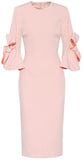 Lavette Bow Sleeves Dress, Pink