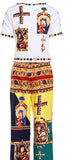 Embellished-Collar Printed Tee & Printed Pant Set